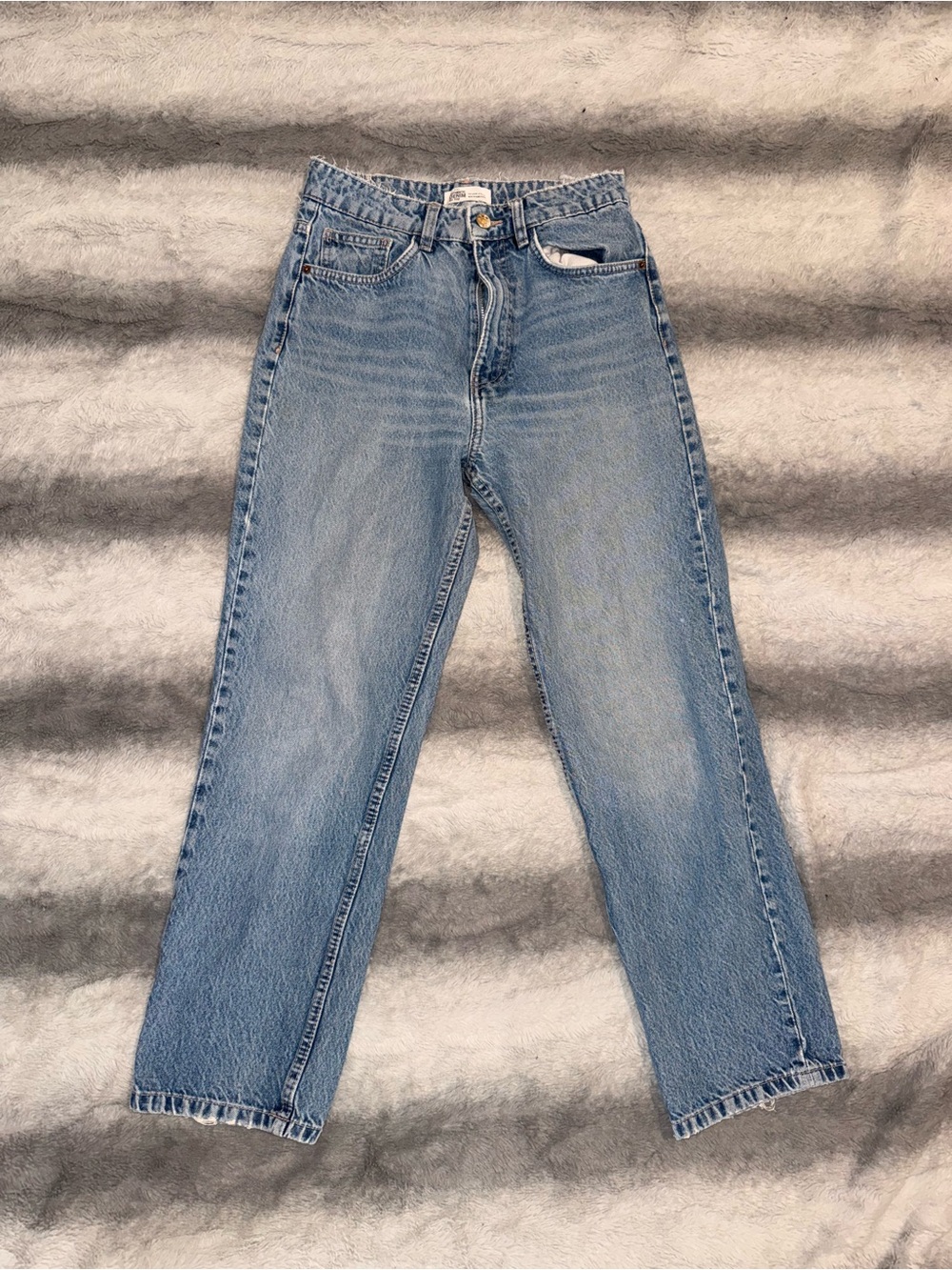 Light Wash High-Rise Straight Leg Jeans